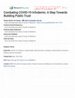 Research paper thumbnail of Combating COVID-19 Infodemic: A Step Towards Building Public Trust