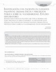 Research paper thumbnail of Investigación Con Pacientes en Cuidados Paliativos: Dilemas Éticos y Percepción Pública Sobre Su Vulnerabilidad. Estudio Exploratorio