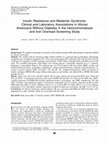 Research paper thumbnail of Insulin Resistance and Metabolic Syndrome: Clinical and Laboratory Associations in African Americans Without Diabetes in the Hemochromatosis and Iron Overload Screening Study