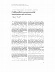 Research paper thumbnail of Holding Intergovernmental Institutions to Account