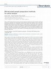 Research paper thumbnail of Miniaturized sample preparation methods for saliva analysis