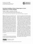 Research paper thumbnail of Distributed modelling of climate change impacts on snow sublimation in Northern Mongolia