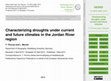 Research paper thumbnail of Characterizing droughts under current and future climates in the Jordan River region