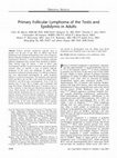 Research paper thumbnail of Primary Follicular Lymphoma of the Testis and Epididymis in Adults