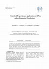 Research paper thumbnail of Statistical Properties and Applications of a New Lindley Exponential Distribution