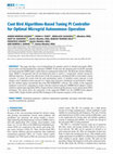 Research paper thumbnail of Coot Bird Algorithms-Based Tuning PI Controller for Optimal Microgrid Autonomous Operation