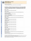 Research paper thumbnail of The effects of written emotional disclosure and coping skills training in rheumatoid arthritis: A randomized clinical trial