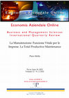 Research paper thumbnail of La Manutenzione: Funzione Vitale per le Imprese. Introduzione alla Total Productive Maintenance