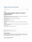 Research paper thumbnail of Teachers’ Emotion Regulation: Implications for Classroom Conflict Management