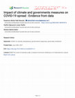 Research paper thumbnail of Impact of climate and governments measures on COVID-19 spread : Evidence from data