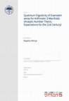 Research paper thumbnail of Quatntum Ergodicity of Eisenstein series for Arithmetic 3-Manifolds (Analytic Number Theory : Expectations for the 21st Century)