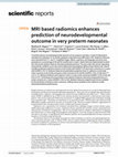 Research paper thumbnail of MRI based radiomics enhances prediction of neurodevelopmental outcome in very preterm neonates