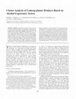 Research paper thumbnail of Cluster Analysis of Undergraduate Drinkers Based on Alcohol Expectancy Scores