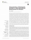 Research paper thumbnail of Characteristics of Participants Enrolled in a Brief Motivational Enhancement for Smokers