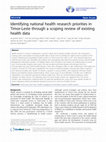 Research paper thumbnail of Identifying national health research priorities in Timor-Leste through a scoping review of existing health data