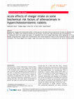 Research paper thumbnail of Acute effects of vinegar intake on some biochemical risk factors of atherosclerosis in hypercholesterolemic rabbits