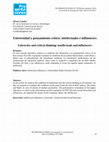 Research paper thumbnail of Universidad y pensamiento crítico: intelectuales e influencers