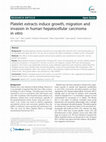 Research paper thumbnail of Platelet extracts induce growth, migration and invasion in human hepatocellular carcinoma in vitro