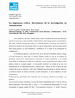 Research paper thumbnail of La impostura crítica: desventuras de la investigación en comunicación