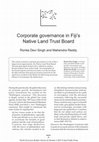 Research paper thumbnail of Corporate governance in Fiji’s Native Land Trust Board