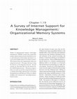 Research paper thumbnail of A Survey of Internet Support for Knowledge Management/Organizational Memory Systems