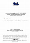 Research paper thumbnail of Les différences langagières entre filles et garçons pendant les temps de parole en maternelle