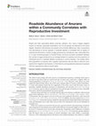 Research paper thumbnail of Roadside Abundance of Anurans within a Community Correlates with Reproductive Investment