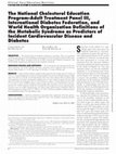 Research paper thumbnail of The National Cholesterol Education Program–Adult Treatment Panel III, International Diabetes Federation, and World Health Organization Definitions of the Metabolic Syndrome as Predictors of Incident Cardiovascular Disease and Diabetes