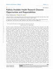 Research paper thumbnail of Publicly Available Health Research Datasets: Opportunities and Responsibilities