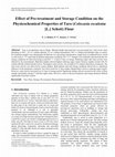 Research paper thumbnail of Effect of Pre-treatment and Storage Condition on the Physicochemical Properties of Taro (Colocasia esculenta (L.) Schott) Flour