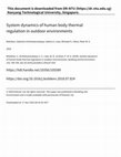 Research paper thumbnail of System dynamics of human body thermal regulation in outdoor environments