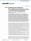 Research paper thumbnail of Exploring new subgroups for irritable bowel syndrome using a machine learning algorithm