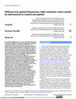 Research paper thumbnail of Without low spatial frequencies, high resolution vision would be detrimental to motion perception