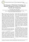 Research paper thumbnail of The Integration of Blockchain Technology into Database Management Systems for Enhanced Security and Transparency