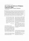 Research paper thumbnail of On Getting the Referent of Religious Experience Right. Relationalism and Bohr's Concept of ‘Phenomena’