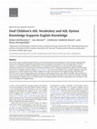 Research paper thumbnail of Deaf Children’s ASL Vocabulary and ASL Syntax Knowledge Supports English Knowledge