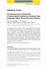 Research paper thumbnail of The Development of Sensitivity to Grammatical Violations in American Sign Language: Native Versus Nonnative Signers