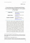 Research paper thumbnail of Critical Importance of Emphasising Working-Class Parents in Digital Inclusion: A US Latino/a Case Study