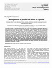 Research paper thumbnail of Management of potato leaf miner in Uganda