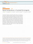 Research paper thumbnail of Special temperatures in frustrated ferromagnets