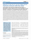 Research paper thumbnail of Reflections on the Cost of 'Low Cost' Whole Genome Sequencing: Framing the Health Policy Debate