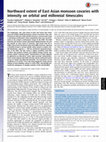 Research paper thumbnail of Northward extent of East Asian monsoon covaries with intensity on orbital and millennial timescales