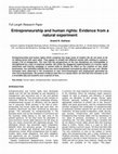 Research paper thumbnail of Entrepreneurship and human rights: Evidence from a