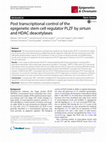 Research paper thumbnail of Post transcriptional control of the epigenetic stem cell regulator PLZF by sirtuin and HDAC deacetylases