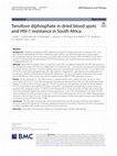 Research paper thumbnail of Tenofovir diphosphate in dried blood spots and HIV-1 resistance in South Africa