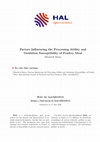 Research paper thumbnail of Factors Influencing the Processing Ability and Oxidation Susceptibility of Poultry Meat