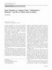 Research paper thumbnail of Some Thoughts on “Adaptive Peaks,” “Dobzhansky’s Dilemma”—and How to Think About Evolution