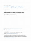 Research paper thumbnail of Private Nuisance Law: A Window on Substantive Justice