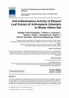 Research paper thumbnail of Anti-Inflammatory Activity of Ethanol Leaf Extract of Arthropteris Orientalis in Wistar Albino Rat