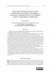 Research paper thumbnail of The Role of Education in the Formation of Human Sociability